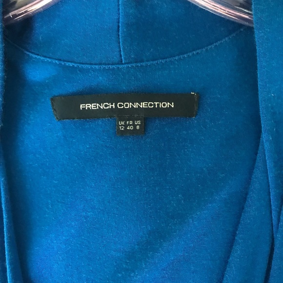 French Connection Royal Blue & Black V-Neck Great Dress for Work Size 8 - Picture 8 of 8